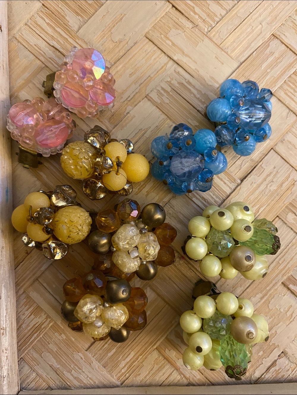 West Germany Vintage Cluster Earrings
